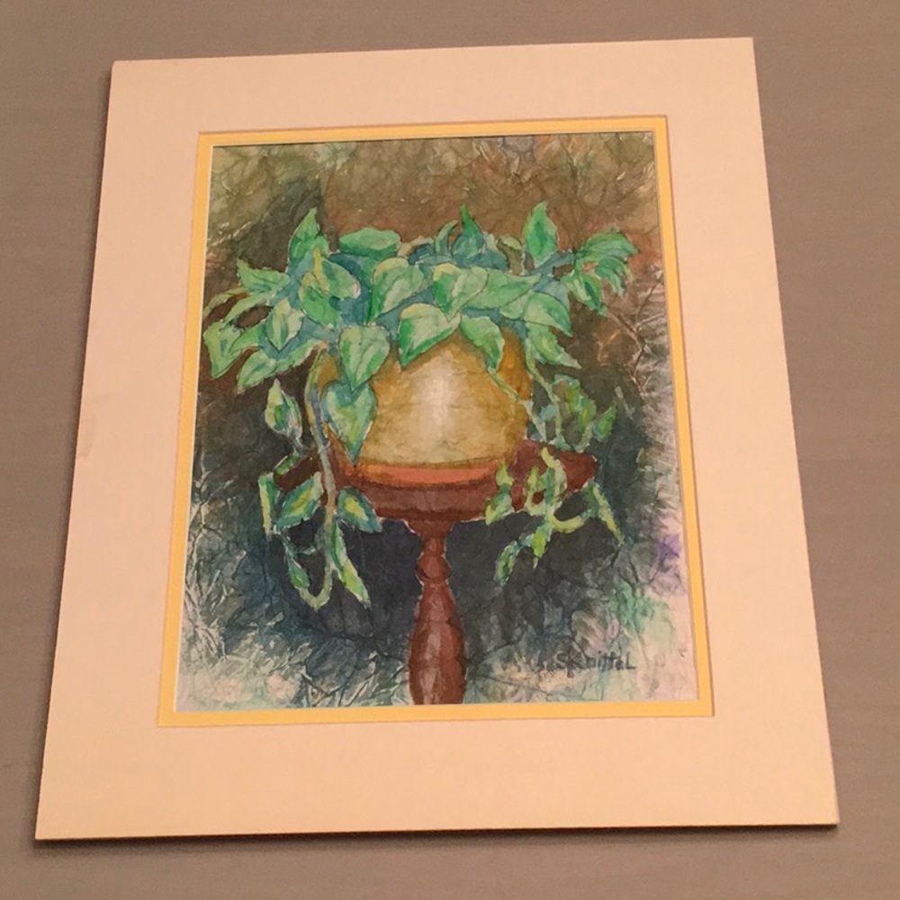 Original- Watercolor Painted Tissue Paper- Philodendron Painting